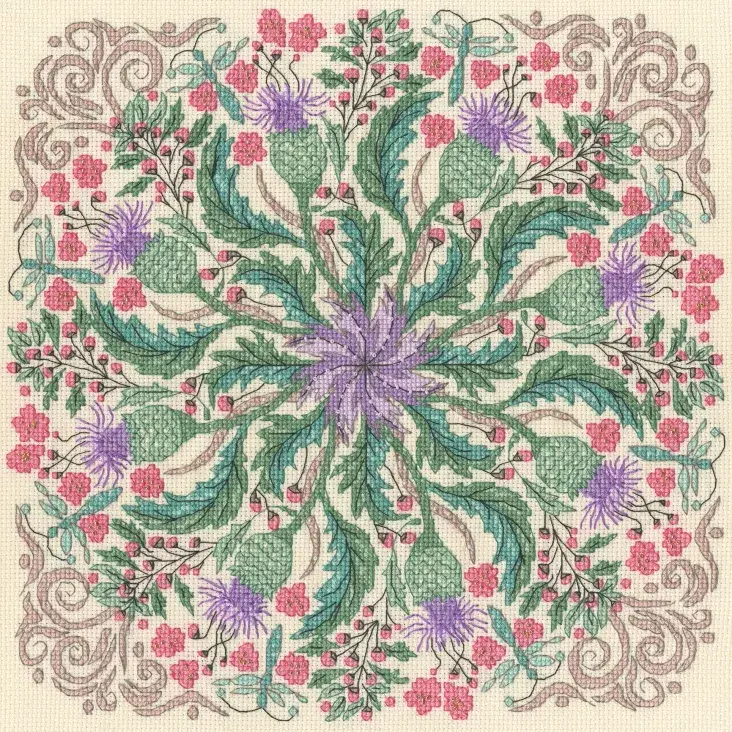 Swirling Thistles Counted Cross Stitch Kit by Bothy Threads XBUF3