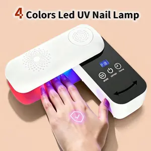 Portable Cordless UV Nail Lamp, New Upgrade with Innovative Rotatable Panel & UV Protection Red Blue Purple Lights, Rechargeable UV Light Cures All Gels, Especially Rhinestone Glue & Liner Gel Polish,Auto Sensor,Best Gifts