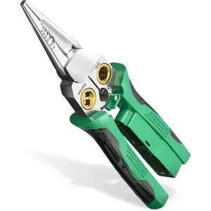 8 in 1 Wire Stripping Pliers with  Tester, Multi-function Wire Stripper Electrician's Pliers, Electric Wire Stripping Tool, Electrician Repair Tool (Green)