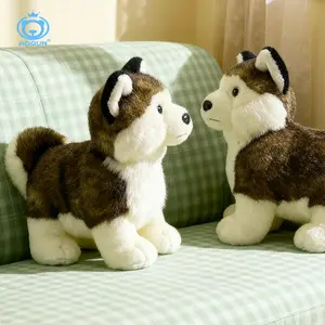 Realistic Husky Plush Toy, Cute Simulation Siberian Husky Stuffed Animal, Soft Dog Doll
