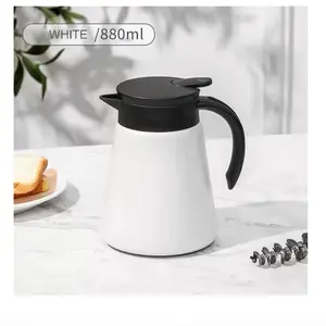White / Black 27oz Thermal Coffee Carafe for Hot Liquids,800ML Stainless Steel Bedside Thermos for Drink