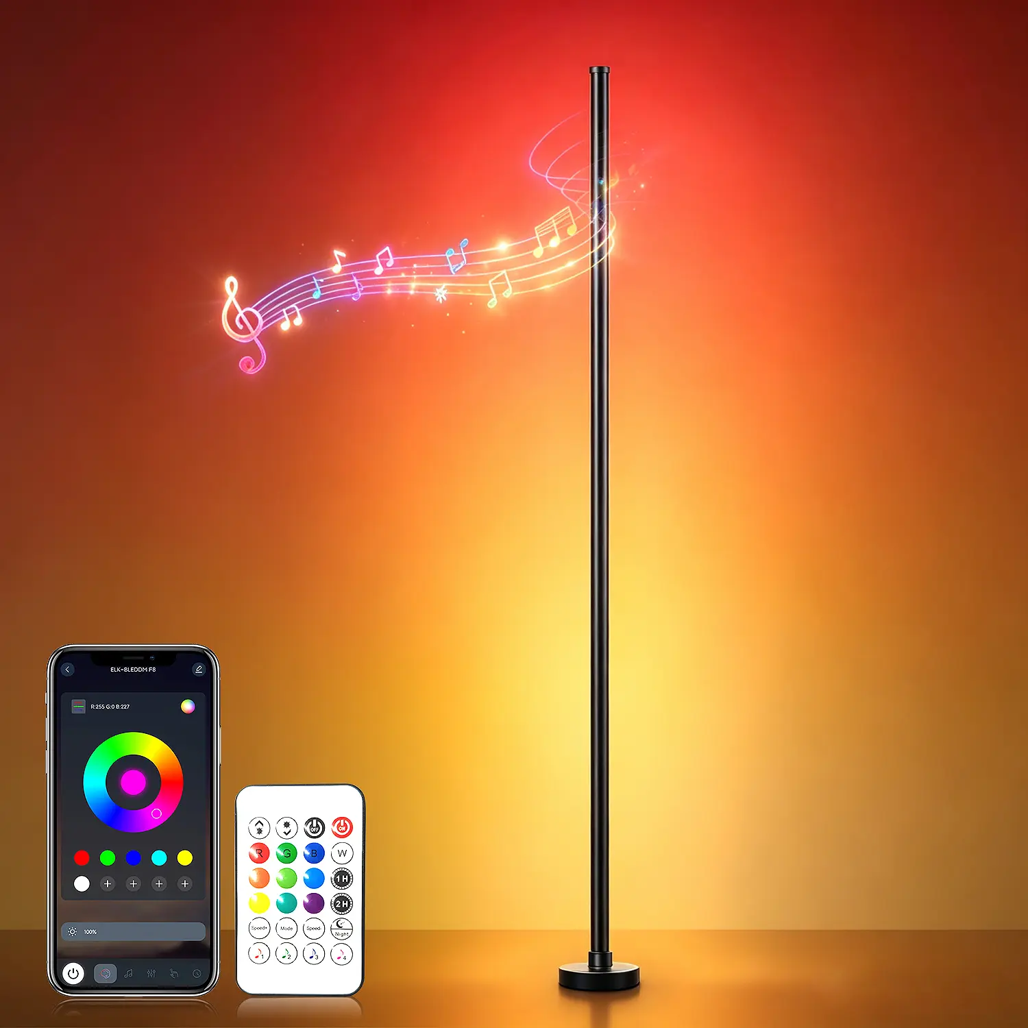 Corner RGBIC Floor Lamp - Minimalist Style.Supports App and Remote Control, featuring Stepless Dimming, Timer Functions, and Music Sync Modes.Ideal for Living Rooms, Bedrooms, Game Rooms, Home Offices, and Party Decor summerwins