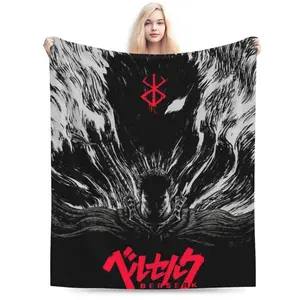 Berserk Blanket, Super Soft Throw Blanket For Bed Sofa Couch, Cozy Flannel Blanket For Bedroom Livingroom, 50"X40" Father's Day Thanksgiving Valentine's Day holiday gifts for family and children