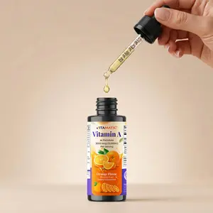 Vitamatic Natural Sugar-Free Vitamin A Oil Liquid Drop Supplements - 10000 IU (3000 mcg) Retinyl Palmitate, 2 FL OZ (59 ml), 4-Month Supply, Natural Orange Flavor, Supports Eye Health, Skin Health, Immune Function