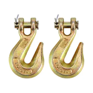 2Pcs 3/8 Inch Clevis Grab Hooks Grade 70 Chain Hook 7500 Lbs Working Load Limit for Trailer Truck Transport