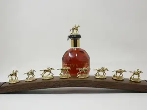 Blanton's Bourbon Stopper Display: Whiskey Barrel Stave, Optional Metal Accent