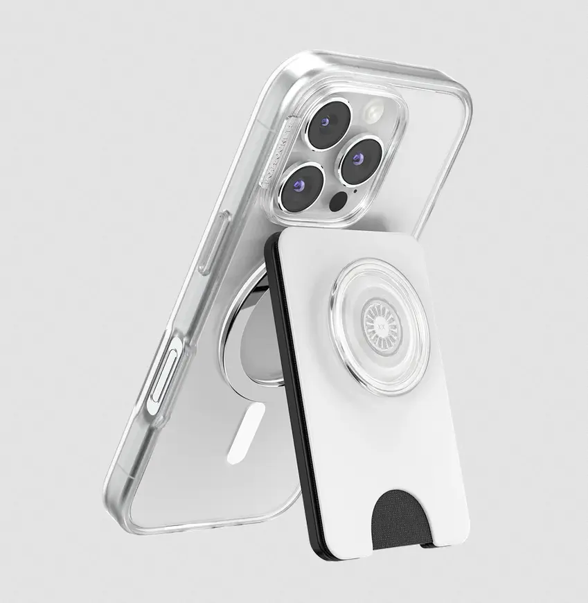 popsockets White  MagSafe Kick-Out PopWallet+ & Stand