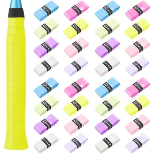 24 Pieces Tennis Racket Grip Tape, Precut Tennis Overgrips Tape Badminton Racket Grips with Velvety Comfort for Anti Slip and Absorbent Grip