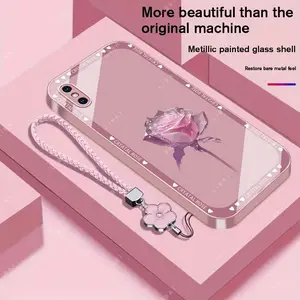 Suitable for [iPhone Xs] Brand new premium phone case, Free four-leaf clover lanyard，drop-proof and fingerprint-resistant，simple and elegant design，multiple colors available YM99