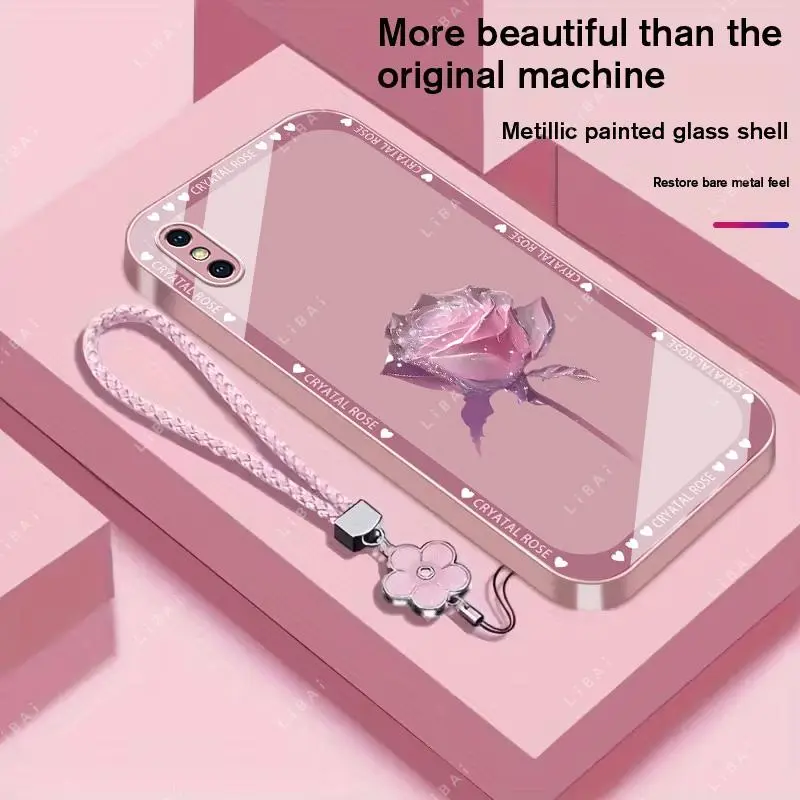 Suitable for [iPhone Xs] Brand new premium phone case, Free four-leaf clover lanyard，drop-proof and fingerprint-resistant，simple and elegant design，multiple colors available YM99