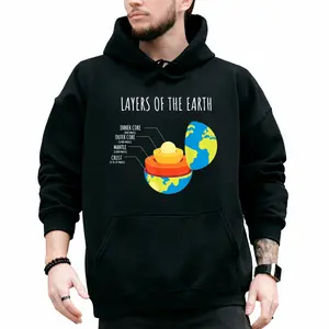 Science Nerd Hoodie with Earth’s Layers Print – Long Sleeve Geology Sweatshirt