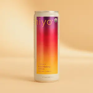 hiyo non-alcoholic functional seltzers - blackberry lemon - organic social tonics (12-pack)