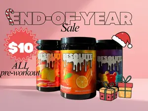 Resolute Pre-Workout Powder 275mg Caffeine for Enhanced Performance & Energy Boost