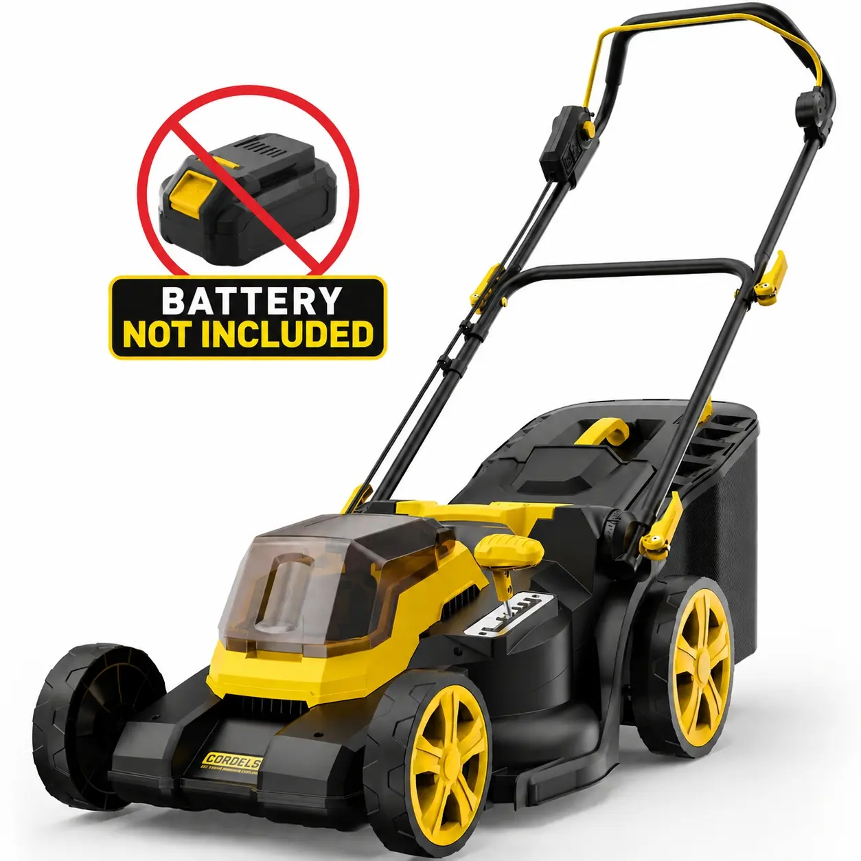 【Tool Only, No Battery】Dovaman 2x20V Brushless Electric Lawn Mower , 19 in Wide Swath, 30lb Compact & Lightweight, 20V MAX DEWALT Compatible, 6-Height Adjustment, Grass Bag Included for Yard Care【Holiday gifts】