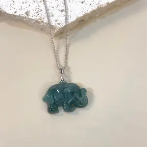 Elephant pendant silver 925 pendants jade- Dije de elefante