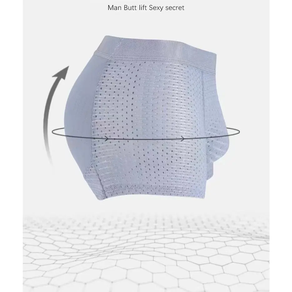 Men Boxer Underwear Pad Padded Boxer Shorts Butt Lifter Padding Boxers Man Butt Enhancer With Paddin