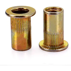 -12Pcs-M12 x 22mm-Zinc Plated-Flat Head-Carbon Steel-Rivet Nut Rivnut Insert Nutsert