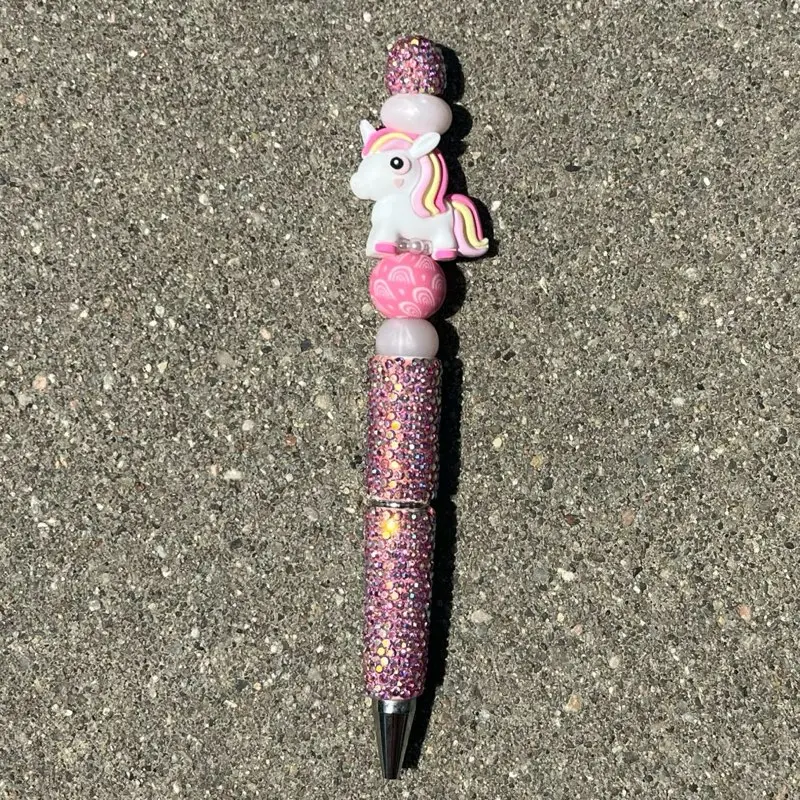 Unicorn-Rainbow Pink Rhinestone Pen, Office Stationery Supplies, Writing Stationery, Gift Idea