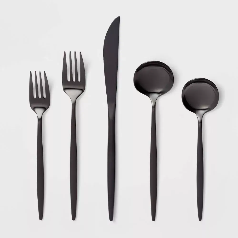 20pc Shapleigh Flatware Set Matte Black - Threshold