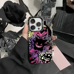 Anime Pokemons Gengar Phone Case Matte Colored Silver For iPhone 16 17 15 14 13 12 11 Pro Max Plus XS X Shockproof Hard Cover Accessories