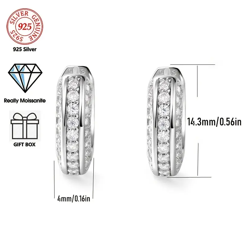 【#M220】(Adeline)925 Sterling Silver Synthetic Moissanite earrings