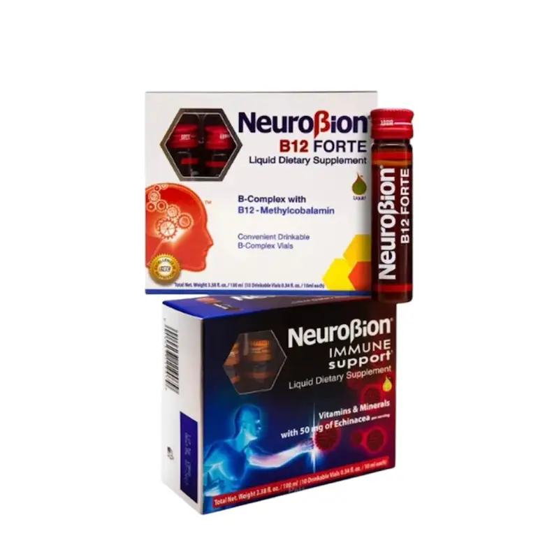 IMMUNE SUPPORT + B12 Forte Dietary Supplement 10ml Total (20 Drinkable Vials) - Vitamins for Healthcare