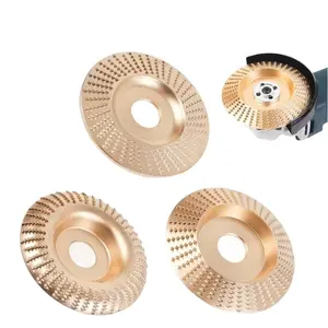 Upgraded 3PCS Wood Carving Disc Set for 4" or 4 1/2" Angle Grinder with 5/8" Arbor, Grinding Wheel Shaping Disc for Wood Cutting, Grinder Cutting Wheel Attachments