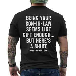 Funny Father’s Day Shirt for Father in Law – Son in Law Gift Tee, Father’s Day Gift Shirt, Short Sleeve Printed Graphic Shirt, Daily Casual Cotton Menswear
