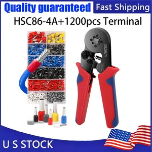 Ferrule Crimping Tool Kit Self-adjustabl1200pc Terminal Wire Crimper Pliers