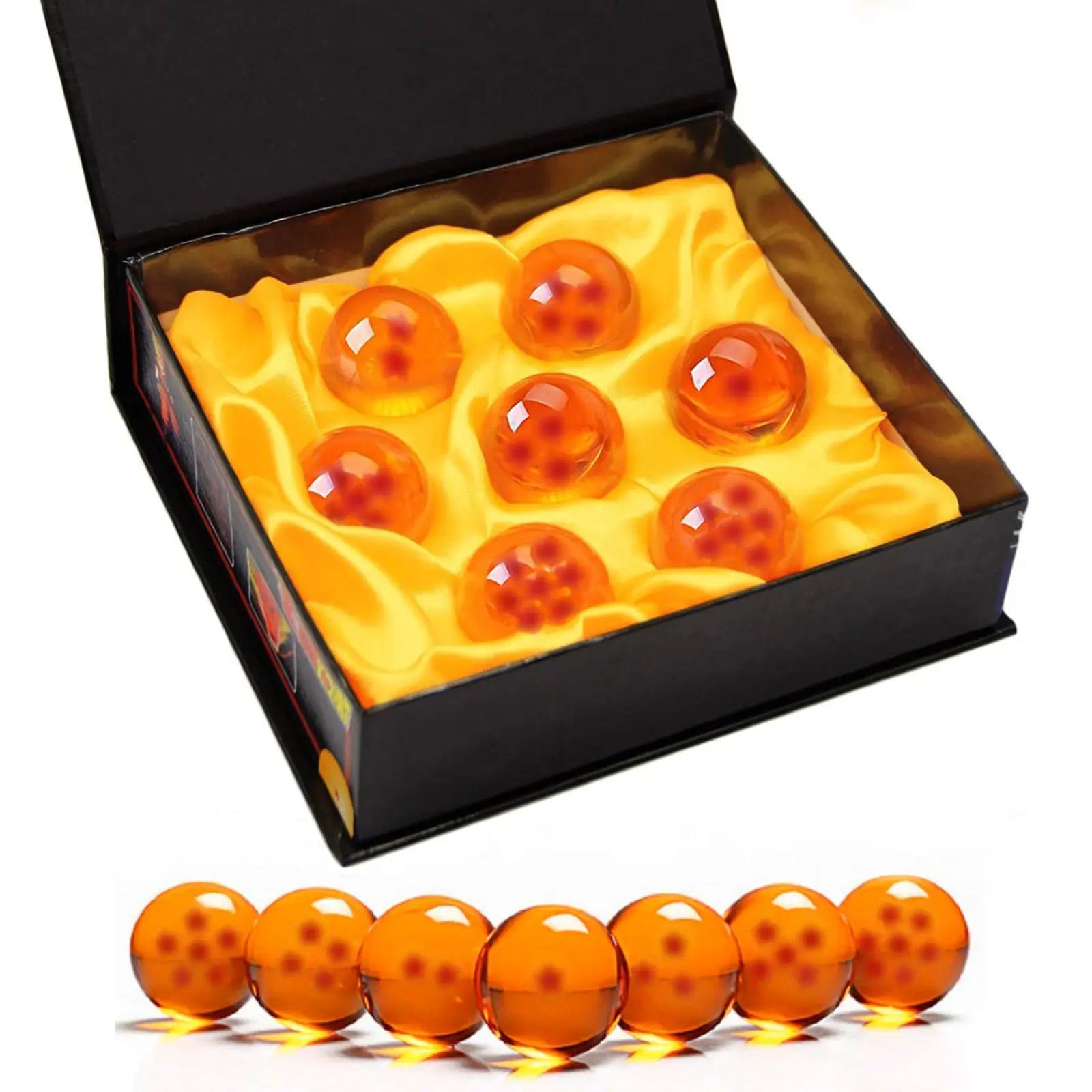 Acrylic Resin Glass Balls, Transparent Star Glass Balls, Toy Collectible Gift Set, 7-Piece Set, 1.65 Inch Diameter /4.2cm Star Crystal Balls