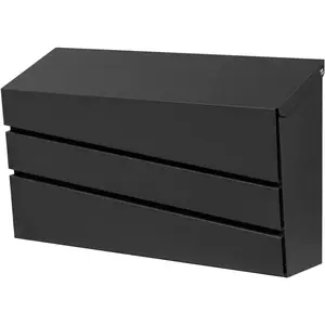 Rust Resistant Wall-Mounted Outdoor Mailbox, Galvanized Steel Modern Mailbox with No Keys Locking
