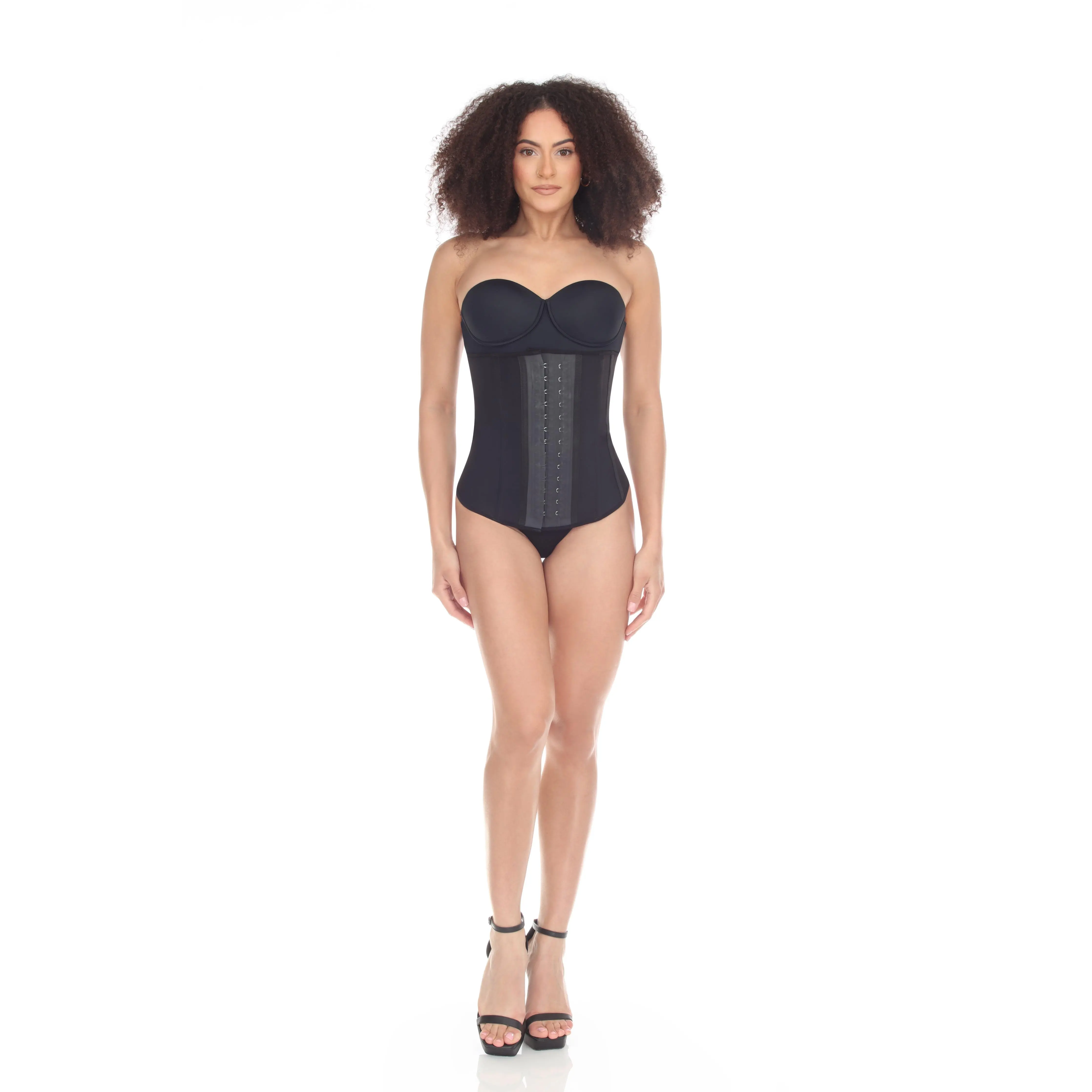 Petite Torso Latex Shaper- Colombian Faja Waist Trainer with Cushy Cotton Lining for Comfort and Minimalist Style, Plain Pattern