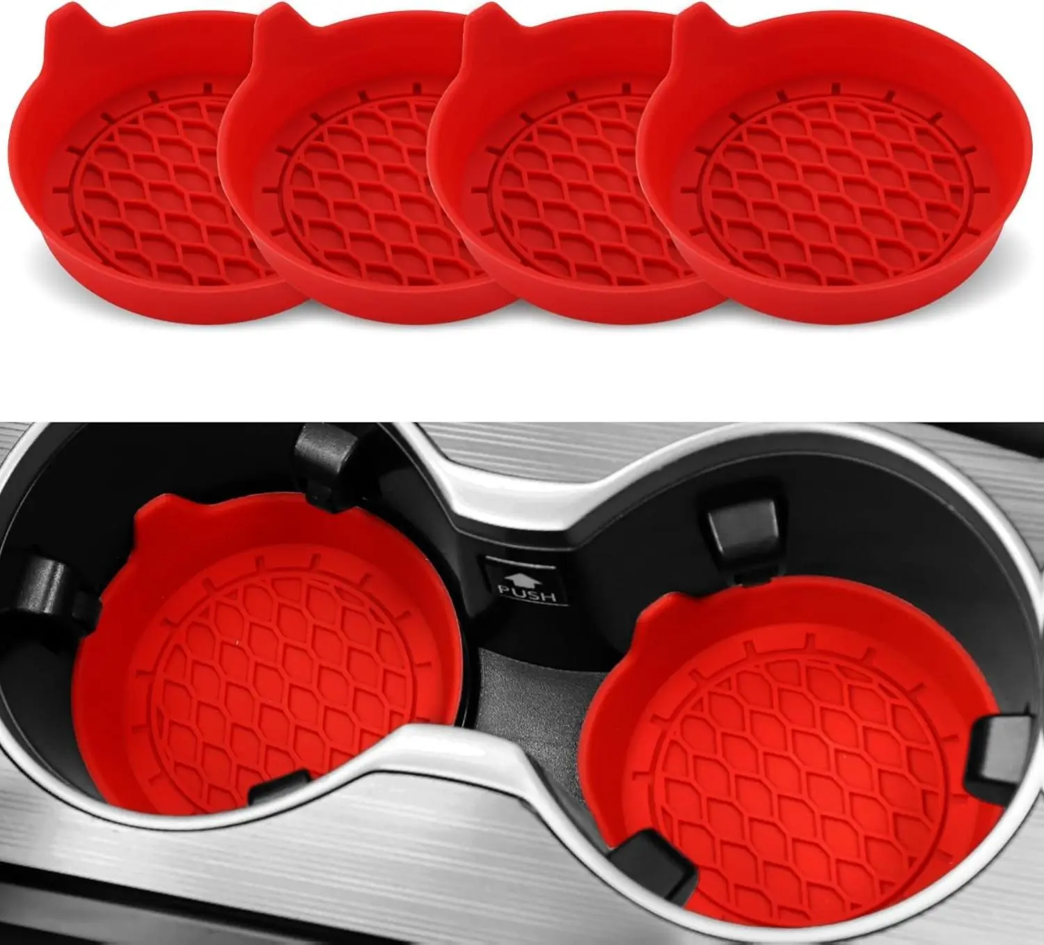 Acespeed Lot De 4 Porte-Gobelets Voiture En Silicone Violet – Universels – Antidérapants Et Étanches – Protection Intérieur Auto