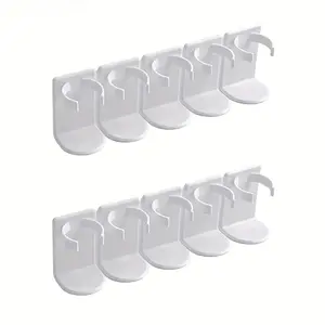 Adjustable Shelf Rack with 10 Hooks, Space-Saving Cosmetic Storage, Wall-Mounted No Drilling, Ideal for Kitchen and Bathroom