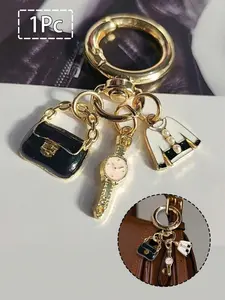 Alloy Pendant Keychain, Watch Bag Charm, Mother's Day Gift, Suitable for Bags, Clothing, Women's Handbag, Car Key Chain, Girlfriend Gift, Keychain Jewelry