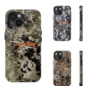 Vintage Sitka Waterfowl Camo Hunting Phone Case Aesthetic For iPhone 16 Promax 15 14 Plus 13 12 Mini 11 Pro 8 Plus X, Durable Accessories, Outdoor, Cellphone