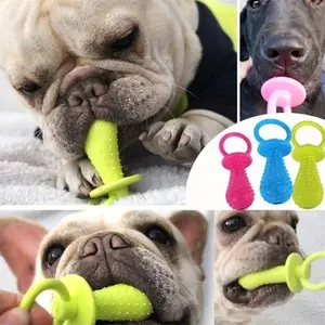 3pcs Pet Rubber Pacifier Dog Toy, Interactive Rubber Soother for Dogs Cats Puppies, Elasticity Teeth Chew Toys, Tooth Cleaningtoy