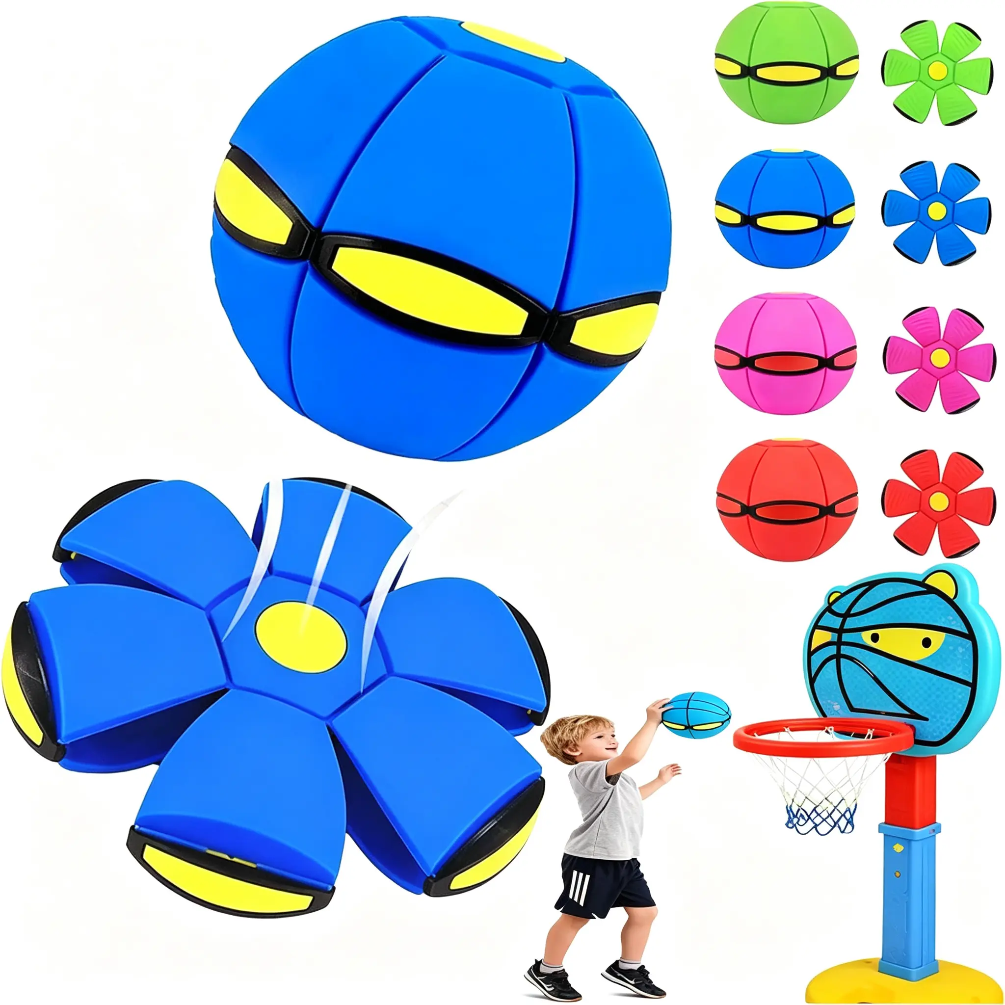 Magic Metaball Transform Toy - Collapsible Time-Delay Bouncing Ball & Flying Disc, Interactive Pop-Up Kids' Toy for Parent-Child Play