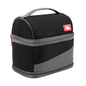 Arctic Zone Expandable Lunch Box with Ice Pack, Black/Gray