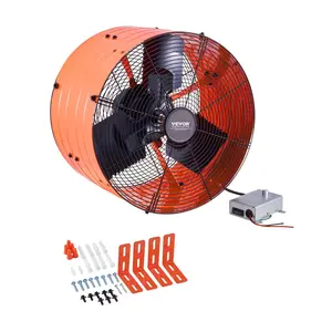 fathersdaygift  VEVOR Gable Mount Fan, 16 Inch Attic Exhaust Fan with Adjustable Thermostat Outer Mesh, 2940 CFM House Ventilator Cools Up to 4200 Sq. Ft, Quiet Ventilation for Roof, Garage Shop, Vibrant Orange