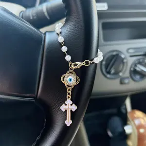 Demonic Eye Steering Wheel Ornament, Car Cross Pendant Accessory, Unique Fashion Interior Decoration, Car Hanging Decor, Car Interior Ornaments, Gift for Her, Car Accessories