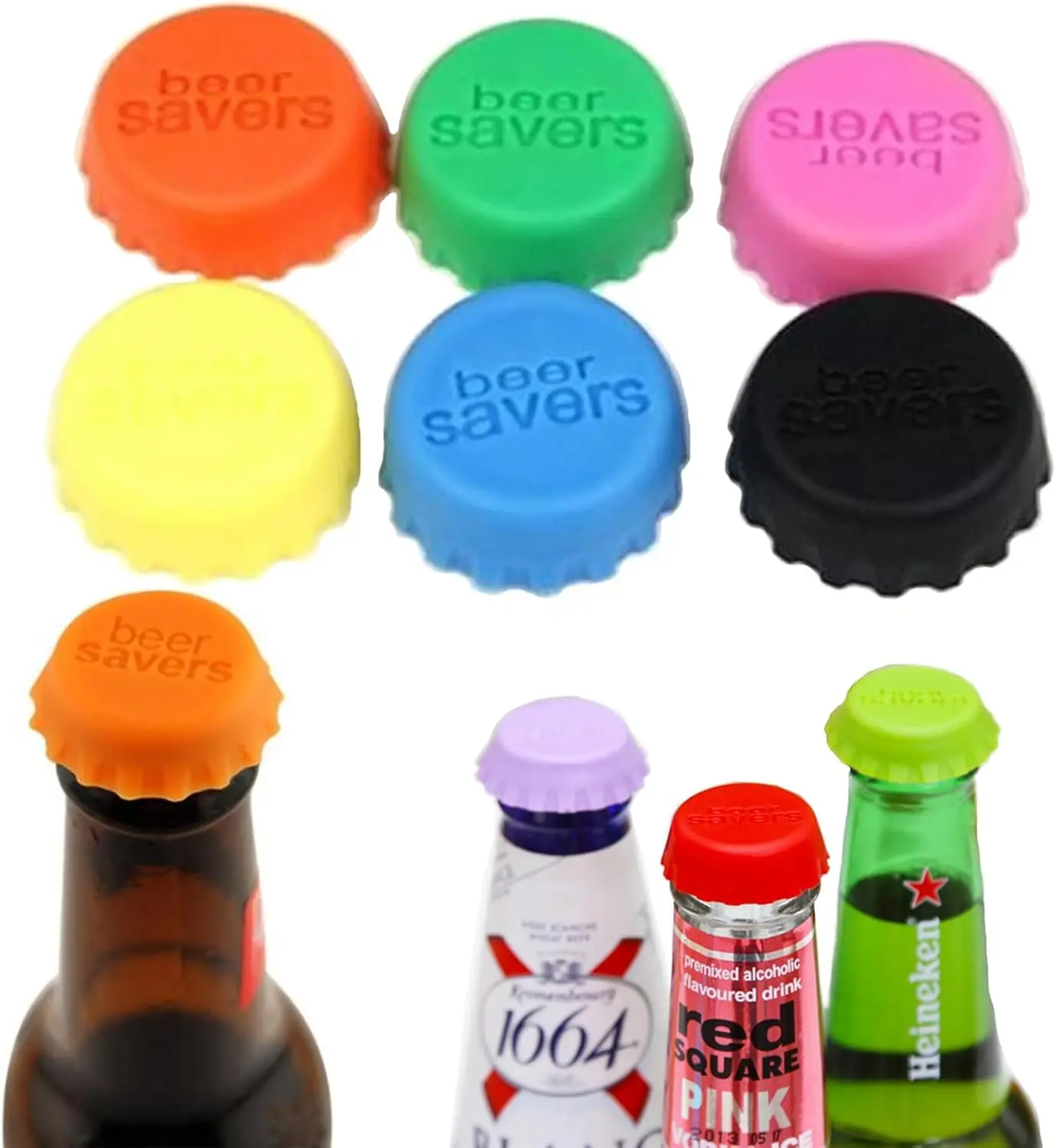 12 Pcs Silicone Bottle Caps – Reusable food-grade drink sealers for beer, soda and wine. Leakproof and flexible design keeps beverages fresh, colorful kitchen storage accessories for home and parties Silicone Lid Sealing Lids(Random Color)
