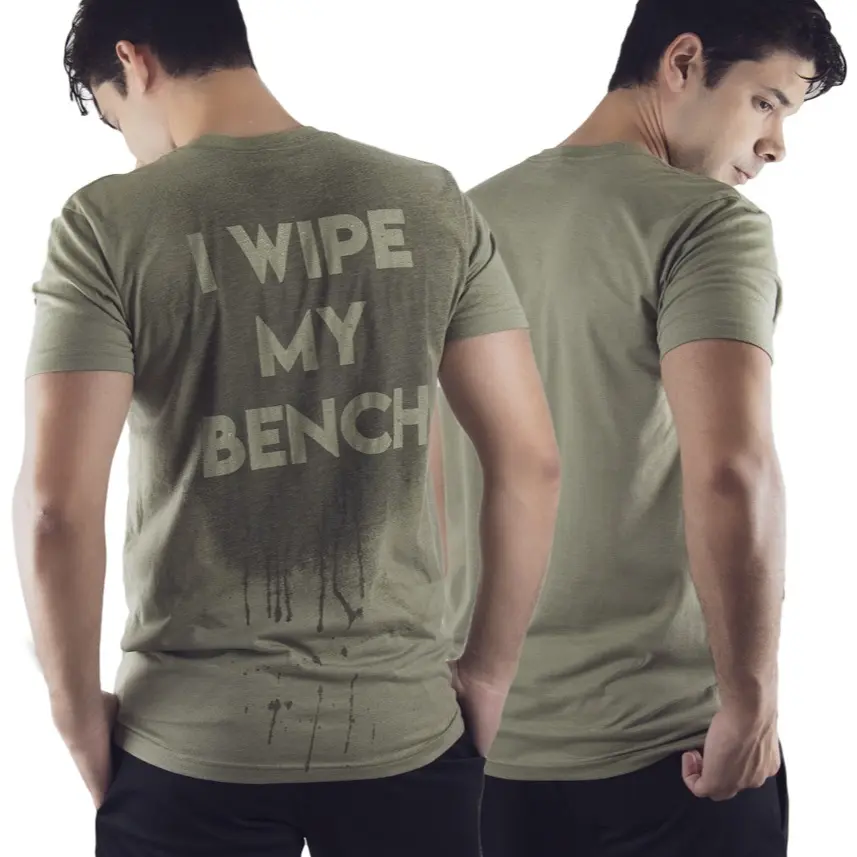 I Wipe My bench Sweat Activated Gym Shirt, Invisible Message Until you Sweat. Unisex, grew neck, workout clothes, gift for him, Funny, Premium Quality, Made in the USA