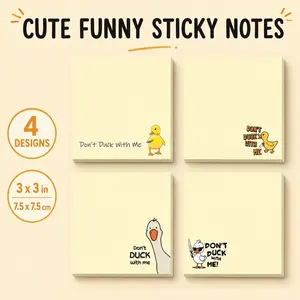4pcs Duck Sticky Notes Humorous Memo Pad, Playful Duck Illustrations, Creative Gift for Note-Taking and Reminders, Fun Office Supplies for All Ages, Funny Stickers, Adhesive Stickers, Sticker Paper
