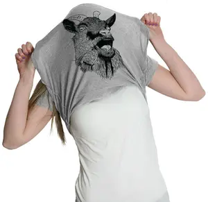 Womens Ask Me About My Goat Flip Up T Shirt Cute Farm Animal Slim Fit Tee Funny Womens T Shirts Cute Vintage Fashion Casual Ladies T-Shirt Gift Flip Tops for Women Funny Animal Top Women's Novelty Tees Light Grey