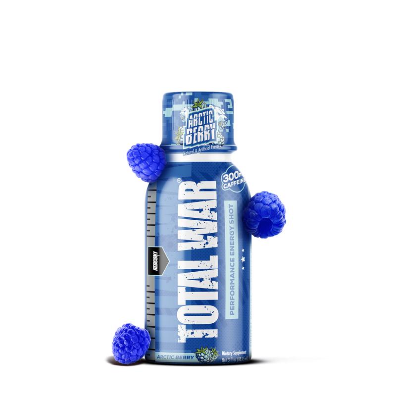 REDCON1 Total War Energy Shots - 300mg Caffeine Shots with B Vitamins & 0 Sugar - Long-Lasting Energy Shot for Focus Support - Fuel Your Workout or Workday (12 Count)