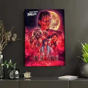 Michael Jackson Thriller Split Face Poster Street Art Print King Of Pop