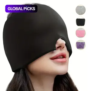 Cold Compress Gel Ice Hat, 1 Count Wearable Cold Pack Head Wrap, Reusable Hot & Cold Eye Mask, Elastic Face & Head Cold Compress Cover, Soft Design for All Skin Types