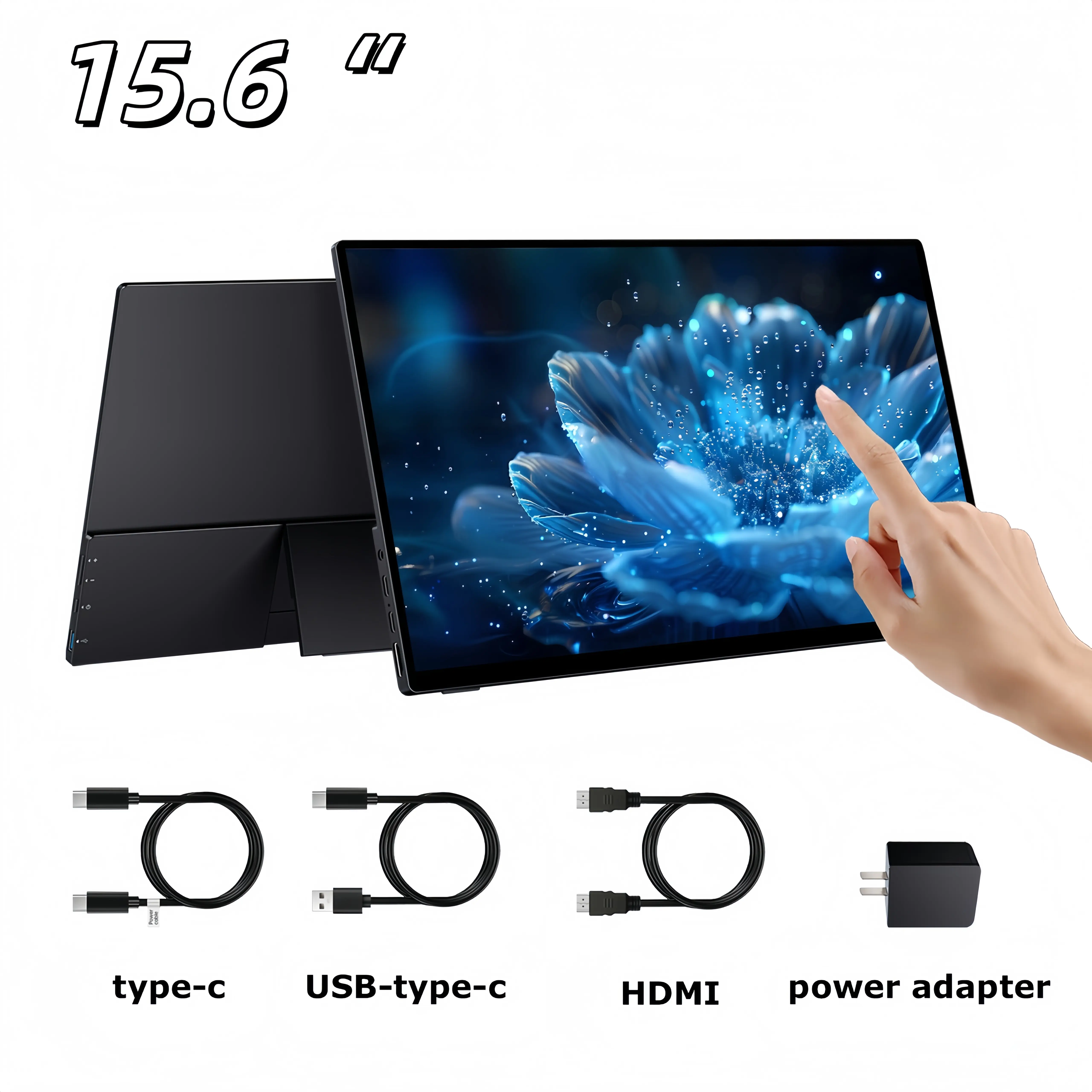 15.6" Portable Gaming Monitor, Portable Touchscreen Monitor, 144Hz/60Hz, 1080P FHD, 100% sRGB, Built-in Kickstand, External Second Screen for PS5 Xbox Laptop PC Switch