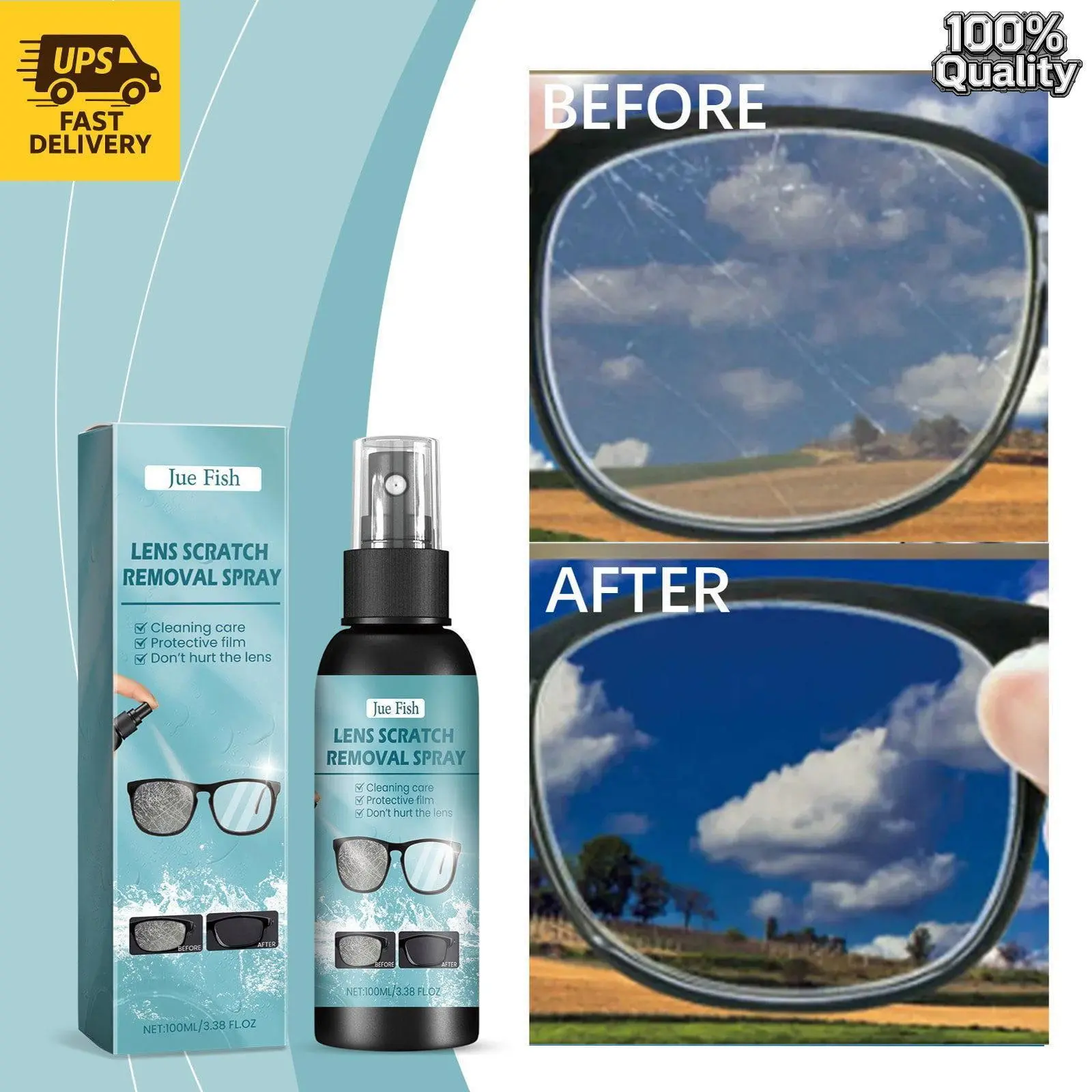 Lens Scratch Remover - Car Interior Care Tool, Quick Repair Solution, Clarity Restoration, Glasses Care, Surface Cleaner, Single-Use Dust Removal Aid, Eyeglass Cleaning